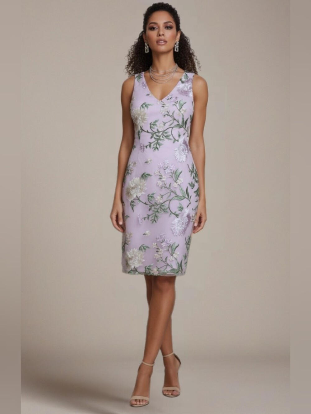 SIENA FLORAL EMBROIDERED MESH DRESS